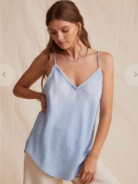 Bella Dahl Light Blue Ombre Frayed Cami